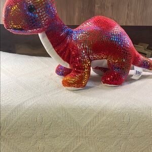 Mi Red and White Reptile Plush with Shimmering Scales